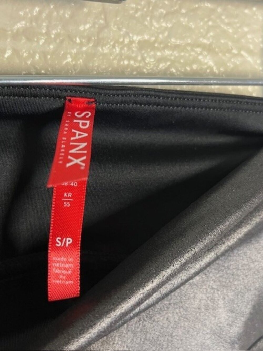 Spanx Faux Black Leather Side Stripe Leggings, Size Small - Picture 5 of 7